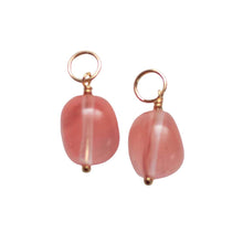Load image into Gallery viewer, Rose Quartz Hoop Charms
