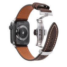 Load image into Gallery viewer, Luxury Leather Butterfly Buckle Band for Apple Watch
