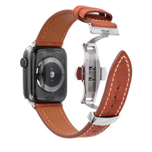 Load image into Gallery viewer, Luxury Leather Butterfly Buckle Band for Apple Watch
