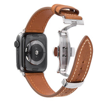 Load image into Gallery viewer, Luxury Leather Butterfly Buckle Band for Apple Watch
