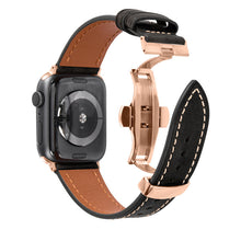 Load image into Gallery viewer, Luxury Leather Butterfly Buckle Band for Apple Watch
