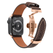 Load image into Gallery viewer, Luxury Leather Butterfly Buckle Band for Apple Watch
