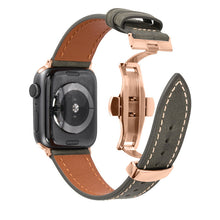 Load image into Gallery viewer, Luxury Leather Butterfly Buckle Band for Apple Watch
