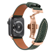 Load image into Gallery viewer, Luxury Leather Butterfly Buckle Band for Apple Watch
