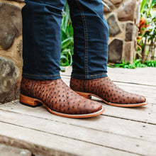 Load image into Gallery viewer, Soto Boots Mens Out of the Wild Cognac Ostrich Print Boots H50031
