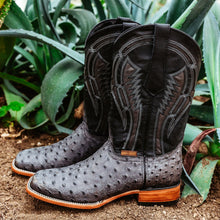 Load image into Gallery viewer, Soto Boots Mens Out of the Wild Black Ostrich Print Boots H50031

