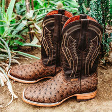 Load image into Gallery viewer, Soto Boots Mens Out of the Wild Brown Ostrich Print Boots H50031
