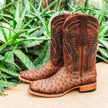 Load image into Gallery viewer, Soto Boots Mens Out of the Wild Cognac Ostrich Print Boots H50031
