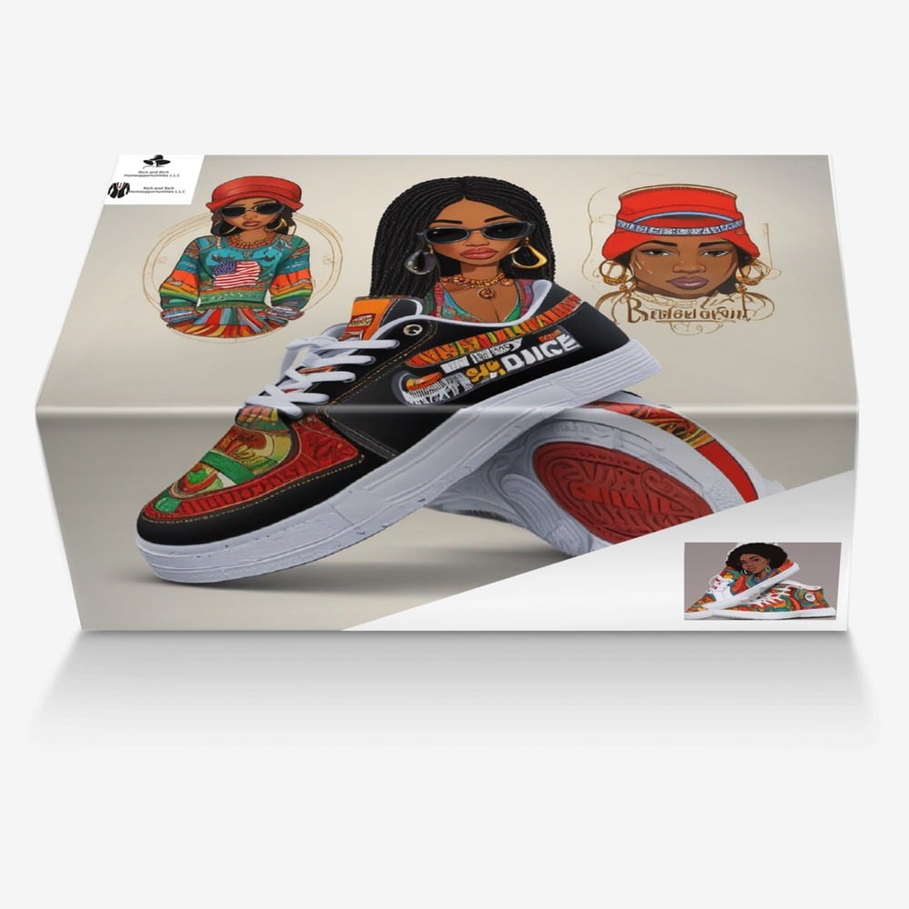 Rich and Rich Saucysass Retro Bold Runner Red and White Women's Sneakers