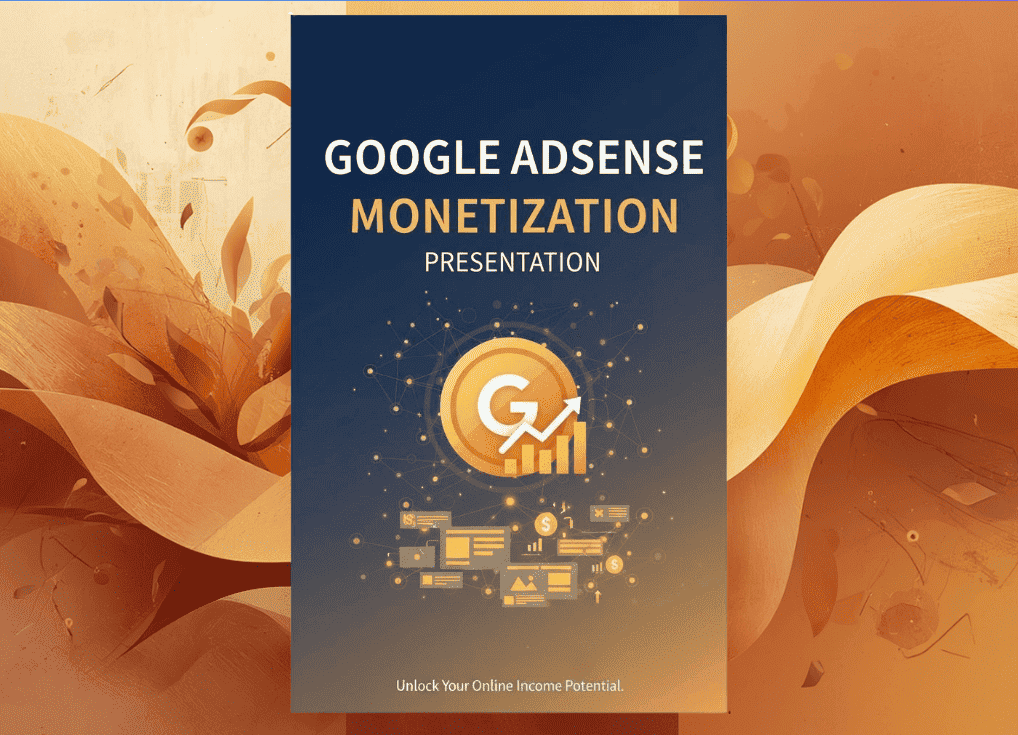 Presentation titled 'Google AdSense Monetization' for website ad revenue strategies
