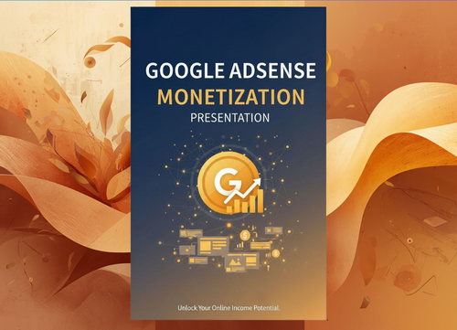 Google Adsense Monetization Presentation cover slide with digital marketing graphics