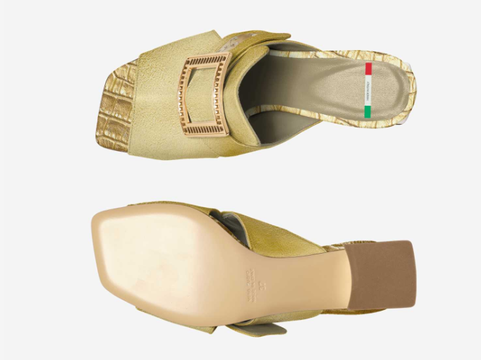 Rich and Rich YellowTea Women's Yellow Gold Sandals
