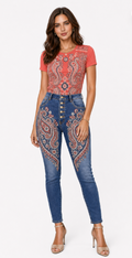 Paisley Bandana Graphic Denim & Tee Set