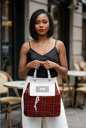 Rich and Rich CheckeredRealities Red Women’s Italian Leather Luxury Bag