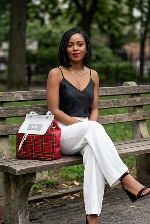 Rich and Rich CheckeredRealities Red Women’s Italian Leather Luxury Bag