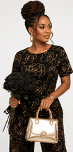 Load image into Gallery viewer, Rich &amp; Rich Women's Black Rose Gold Side-Tie Top &amp; Wide-Leg Pants Set - Rich and Rich Homeopportunities
