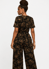 Load image into Gallery viewer, Rich &amp; Rich Women's Black Rose Gold Side-Tie Top &amp; Wide-Leg Pants Set - Rich and Rich Homeopportunities

