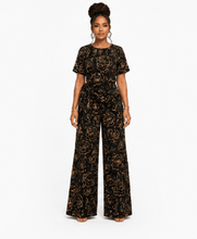 Load image into Gallery viewer, Rich &amp; Rich Women's Black Rose Gold Side-Tie Top &amp; Wide-Leg Pants Set - Rich and Rich Homeopportunities
