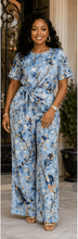 Load image into Gallery viewer, Rich &amp; Rich Women's Blue Bird Side-Tie Top &amp; Wide-Leg Pants Set - Rich and Rich Homeopportunities
