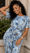 Load image into Gallery viewer, Rich &amp; Rich Women's Blue Bird Side-Tie Top &amp; Wide-Leg Pants Set - Rich and Rich Homeopportunities
