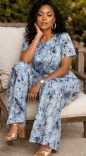Load image into Gallery viewer, Rich &amp; Rich Women's Blue Bird Side-Tie Top &amp; Wide-Leg Pants Set - Rich and Rich Homeopportunities
