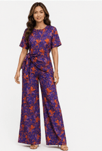 Load image into Gallery viewer, Rich &amp; Rich Women's Purple Passion Botanical Side-Tie Top &amp; Wide-Leg Pants Set - Rich and Rich Homeopportunities
