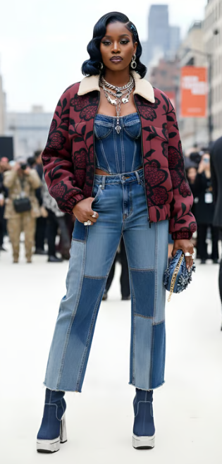 Rich and Rich Burgundy Rose Women's Patch Pocket Fleece Jacket