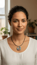 Load image into Gallery viewer, Rich and Rich Denim Blue Look Wooden Pendant Organic Shapes - Rich and Rich Homeopportunities
