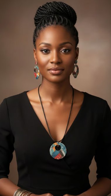 Rich and Rich Denim Blue Look Wooden Pendant Organic Shapes