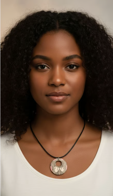 Pink Destiny Wooden Pendant Organic Shapes Necklace/Pendant