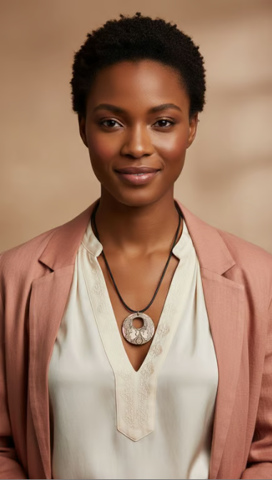 Pink Destiny Wooden Pendant Organic Shapes Necklace/Pendant