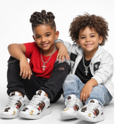 Rich and Rich Kids Black or White Caricature Toons Sneakers