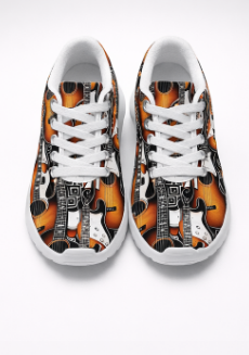Rich and Rich Orange Pattern Men's Guitar Sneakers