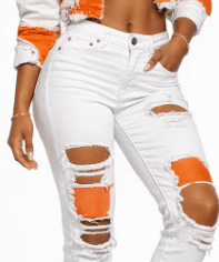 Orange patterned women's sneakers with guitar graphic and white EVA sole — additional view 6