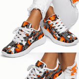 Orange patterned women's sneakers with guitar graphic and white EVA sole — additional view 7