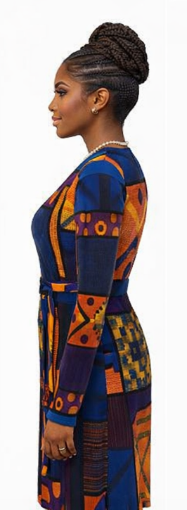 Rich and Rich Orange Pattern Women's Wrap Dress