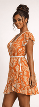 Load image into Gallery viewer, Rich and Rich Orange Women's Floral Tea Dress - Rich and Rich Homeopportunities
