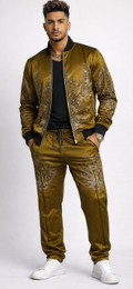 Rich and Rich Men's Brown Designer Bomber Jacket