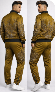 Rich and Rich Men's Brown Designer Bomber Jacket
