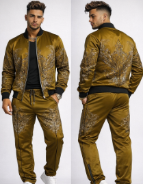 Rich and Rich Men's Brown Designer Bomber Jacket