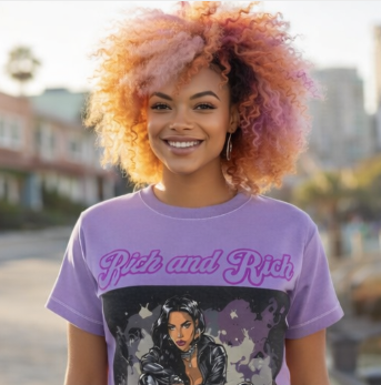 Rich and Rich Luiiloviie Women's Lavender Stylish Graphic Tee