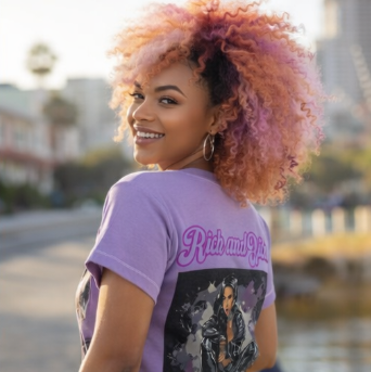 Rich and Rich Luiiloviie Women's Lavender Stylish Graphic Tee