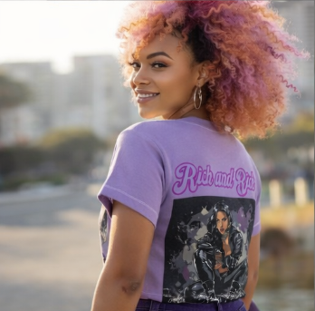 Rich and Rich Luiiloviie Women's Lavender Stylish Graphic Tee