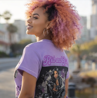 Rich and Rich Luiiloviie Women's Lavender Stylish Graphic Tee