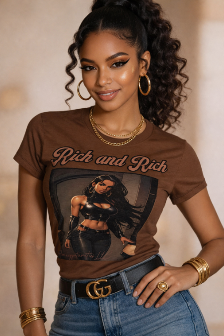 Rich and Rich Luiiloviie Bold Women's Brown Graphic T-Shirt