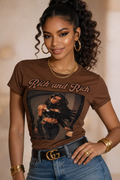 Rich and Rich Luiiloviie Bold Women's Brown Graphic T-Shirt