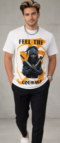Rich and Rich Unisex Ninja Courage Graphic  White T-Shirt