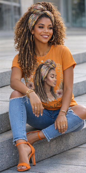 Rich and Rich Rooted In Grace Women's Orange T-Shirt