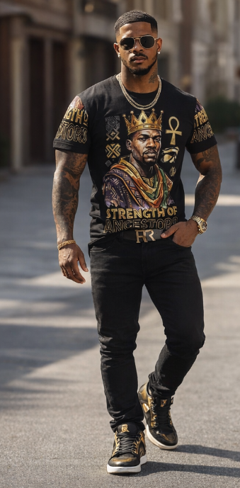 Rich and Rich Strength of Ancestors Men's Black T-Shirt