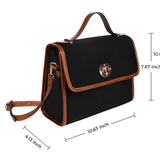 Multicolor brown waterproof canvas tote with PU leather handles and removable shoulder strap — additional view 9